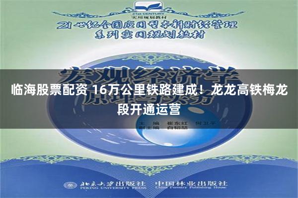 临海股票配资 16万公里铁路建成！龙龙高铁梅龙段开通运营