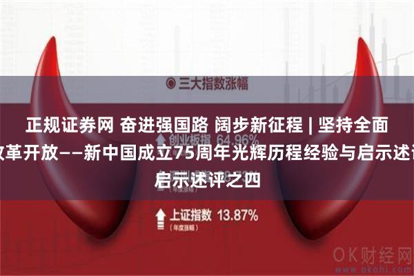 正规证券网 奋进强国路 阔步新征程 | 坚持全面深化改革开放——新中国成立75周年光辉历程经验与启示述评之四