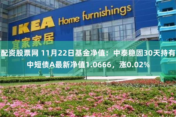 配资股票网 11月22日基金净值：中泰稳固30天持有中短债A最新净值1.0666，涨0.02%