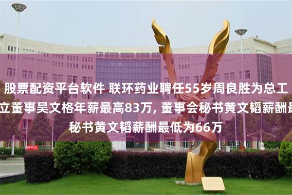 股票配资平台软件 联环药业聘任55岁周良胜为总工程师, 非独立董事吴文格年薪最高83万, 董事会秘书黄文韬薪酬最低为66万