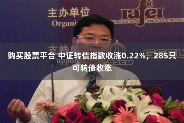 购买股票平台 中证转债指数收涨0.22%，285只可转债收涨