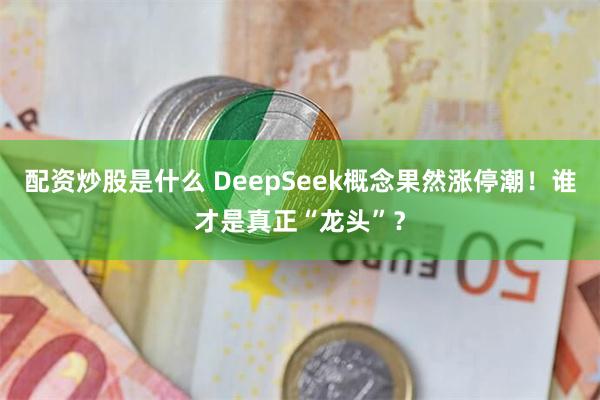 配资炒股是什么 DeepSeek概念果然涨停潮！谁才是真正“龙头”？