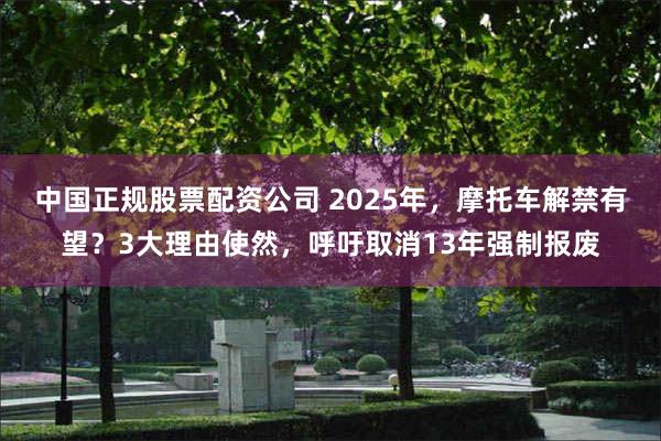 中国正规股票配资公司 2025年，摩托车解禁有望？3大理由使然，呼吁取消13年强制报废