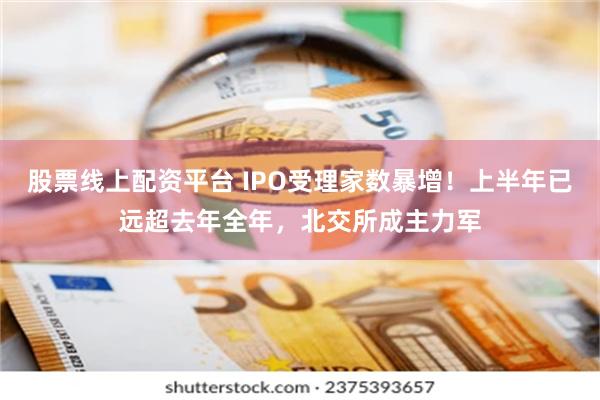 股票线上配资平台 IPO受理家数暴增！上半年已远超去年全年，北交所成主力军