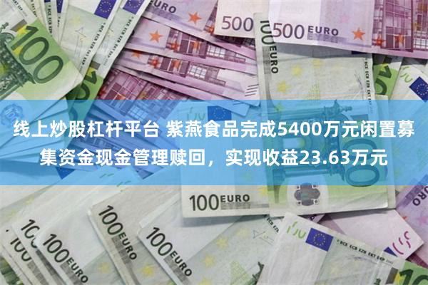 线上炒股杠杆平台 紫燕食品完成5400万元闲置募集资金现金管理赎回，实现收益23.63万元