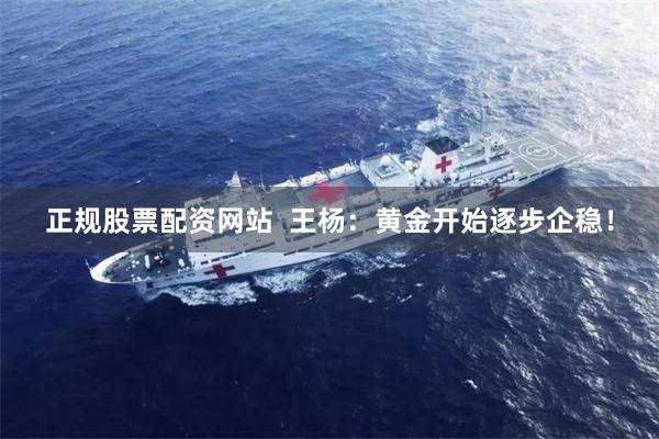 正规股票配资网站  王杨：黄金开始逐步企稳！