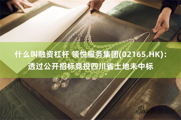 什么叫融资杠杆 领悦服务集团(02165.HK)：透过公开招标竞投四川省土地未中标
