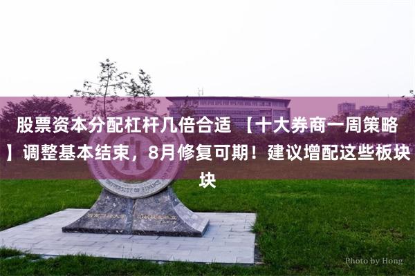 股票资本分配杠杆几倍合适 【十大券商一周策略】调整基本结束，8月修复可期！建议增配这些板块