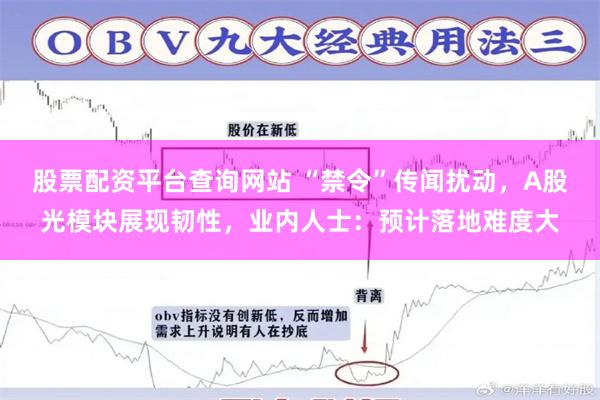 股票配资平台查询网站 “禁令”传闻扰动，A股光模块展现韧性，业内人士：预计落地难度大