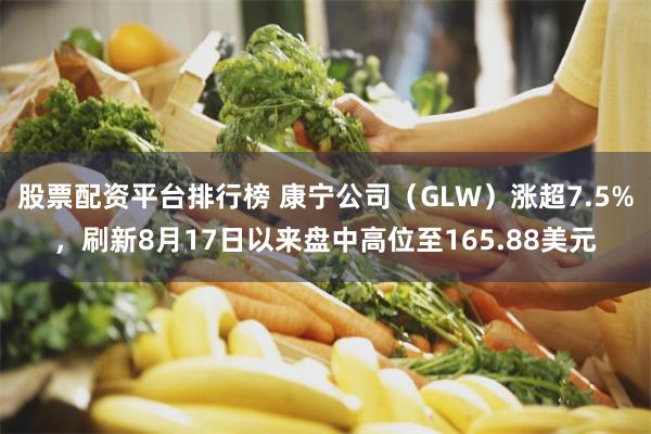 股票配资平台排行榜 康宁公司（GLW）涨超7.5%，刷新8月17日以来盘中高位至165.88美元