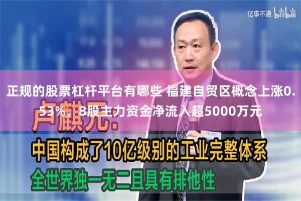 正规的股票杠杆平台有哪些 福建自贸区概念上涨0.53%，8股主力资金净流入超5000万元
