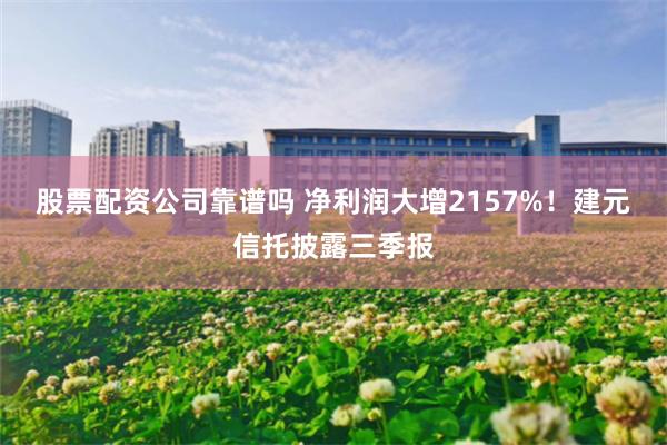 股票配资公司靠谱吗 净利润大增2157%！建元信托披露三季报